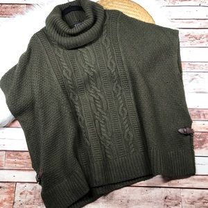 Nanette lepore green knit poncho sweater